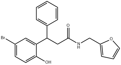 3-(5-bromo-2-hydroxyphenyl)-N-(2-furylmethyl)-3-phenylpropanamide,664971-04-4,结构式