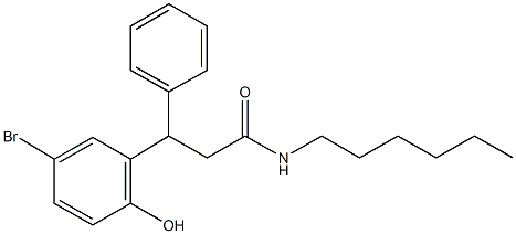 3-(5-bromo-2-hydroxyphenyl)-N-hexyl-3-phenylpropanamide,664971-06-6,结构式