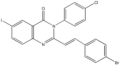 2-[2-(4-bromophenyl)vinyl]-3-(4-chlorophenyl)-6-iodo-4(3H)-quinazolinone Structure