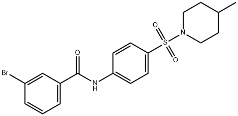 3-bromo-N-{4-[(4-methyl-1-piperidinyl)sulfonyl]phenyl}benzamide,664971-22-6,结构式