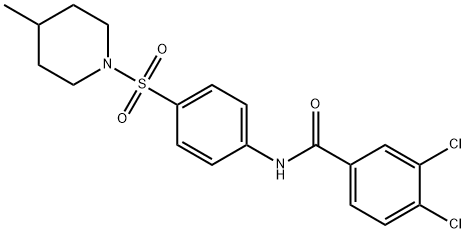 3,4-dichloro-N-{4-[(4-methyl-1-piperidinyl)sulfonyl]phenyl}benzamide Struktur