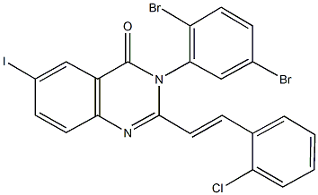 2-[2-(2-chlorophenyl)vinyl]-3-(2,5-dibromophenyl)-6-iodo-4(3H)-quinazolinone 结构式