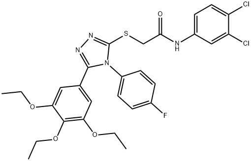 N-(3,4-dichlorophenyl)-2-{[4-(4-fluorophenyl)-5-(3,4,5-triethoxyphenyl)-4H-1,2,4-triazol-3-yl]sulfanyl}acetamide Structure