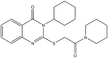 3-cyclohexyl-2-{[2-oxo-2-(1-piperidinyl)ethyl]sulfanyl}-4(3H)-quinazolinone Structure