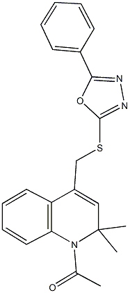 664971-69-1 1-acetyl-2,2-dimethyl-4-{[(5-phenyl-1,3,4-oxadiazol-2-yl)sulfanyl]methyl}-1,2-dihydroquinoline