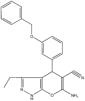 664971-72-6 6-amino-4-[3-(benzyloxy)phenyl]-3-ethyl-1,4-dihydropyrano[2,3-c]pyrazole-5-carbonitrile