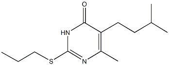 5-isopentyl-6-methyl-2-(propylsulfanyl)-4(3H)-pyrimidinone 化学構造式