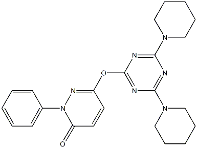 6-{[4,6-di(1-piperidinyl)-1,3,5-triazin-2-yl]oxy}-2-phenyl-3(2H)-pyridazinone,664971-97-5,结构式