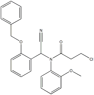 N-[[2-(benzyloxy)phenyl](cyano)methyl]-3-chloro-N-(2-methoxyphenyl)propanamide Structure