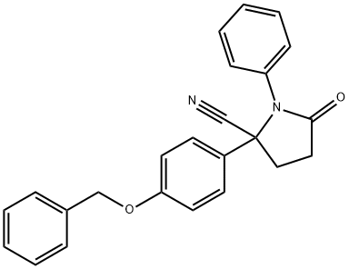 2-[4-(benzyloxy)phenyl]-5-oxo-1-phenyl-2-pyrrolidinecarbonitrile 化学構造式