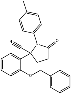 2-[2-(benzyloxy)phenyl]-1-(4-methylphenyl)-5-oxo-2-pyrrolidinecarbonitrile 结构式