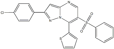 2-(4-chlorophenyl)-7-(2-thienyl)pyrazolo[1,5-a]pyrimidin-6-yl phenyl sulfone Struktur