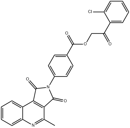 2-(2-chlorophenyl)-2-oxoethyl 4-(4-methyl-1,3-dioxo-1,3-dihydro-2H-pyrrolo[3,4-c]quinolin-2-yl)benzoate 结构式