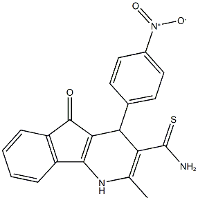 4-{4-nitrophenyl}-2-methyl-5-oxo-4,5-dihydro-1H-indeno[1,2-b]pyridine-3-carbothioamide,664973-84-6,结构式