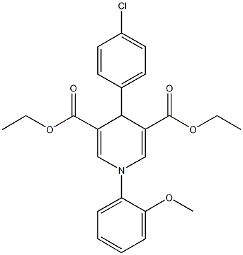 diethyl 4-(4-chlorophenyl)-1-(2-methoxyphenyl)-1,4-dihydro-3,5-pyridinedicarboxylate Structure