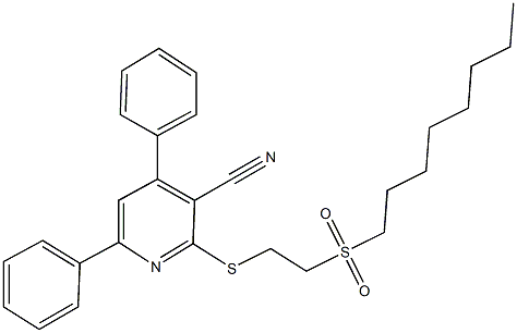 2-{[2-(octylsulfonyl)ethyl]sulfanyl}-4,6-diphenylnicotinonitrile,664974-16-7,结构式