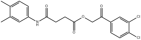 2-(3,4-dichlorophenyl)-2-oxoethyl 4-(3,4-dimethylanilino)-4-oxobutanoate Struktur