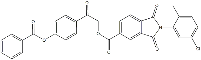 2-[4-(benzoyloxy)phenyl]-2-oxoethyl 2-(5-chloro-2-methylphenyl)-1,3-dioxo-5-isoindolinecarboxylate Structure