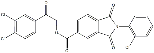 2-(3,4-dichlorophenyl)-2-oxoethyl 2-(2-chlorophenyl)-1,3-dioxo-5-isoindolinecarboxylate,664974-89-4,结构式