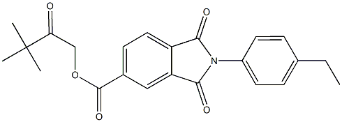 3,3-dimethyl-2-oxobutyl 2-(4-ethylphenyl)-1,3-dioxo-5-isoindolinecarboxylate,664975-09-1,结构式
