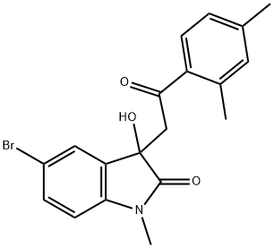 5-bromo-3-[2-(2,4-dimethylphenyl)-2-oxoethyl]-3-hydroxy-1-methyl-1,3-dihydro-2H-indol-2-one,664975-14-8,结构式
