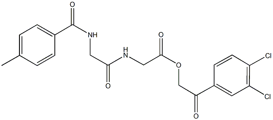2-(3,4-dichlorophenyl)-2-oxoethyl ({[(4-methylbenzoyl)amino]acetyl}amino)acetate 化学構造式