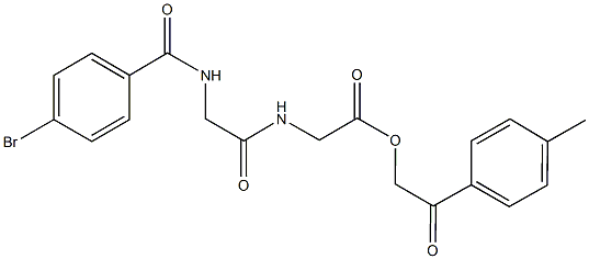 2-(4-methylphenyl)-2-oxoethyl ({[(4-bromobenzoyl)amino]acetyl}amino)acetate Struktur