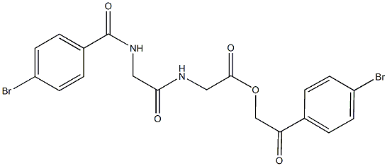 2-(4-bromophenyl)-2-oxoethyl ({[(4-bromobenzoyl)amino]acetyl}amino)acetate Struktur