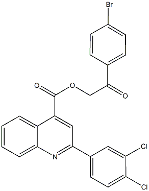 2-(4-bromophenyl)-2-oxoethyl 2-(3,4-dichlorophenyl)-4-quinolinecarboxylate Struktur