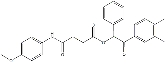 2-(3,4-dimethylphenyl)-2-oxo-1-phenylethyl 4-(4-methoxyanilino)-4-oxobutanoate Structure