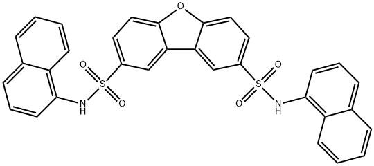 N~2~,N~8~-di(1-naphthyl)dibenzo[b,d]furan-2,8-disulfonamide Structure