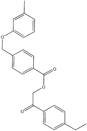 2-(4-ethylphenyl)-2-oxoethyl 4-[(3-methylphenoxy)methyl]benzoate 结构式