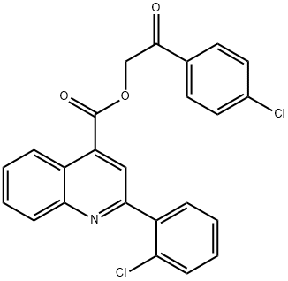 2-(4-chlorophenyl)-2-oxoethyl 2-(2-chlorophenyl)quinoline-4-carboxylate 结构式