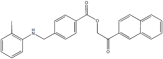 2-(2-naphthyl)-2-oxoethyl 4-(2-toluidinomethyl)benzoate Structure