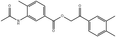 2-(3,4-dimethylphenyl)-2-oxoethyl 3-(acetylamino)-4-methylbenzoate Struktur