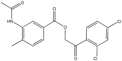 2-(2,4-dichlorophenyl)-2-oxoethyl 3-(acetylamino)-4-methylbenzoate,664976-21-0,结构式