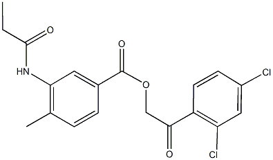 2-(2,4-dichlorophenyl)-2-oxoethyl 4-methyl-3-(propionylamino)benzoate Structure