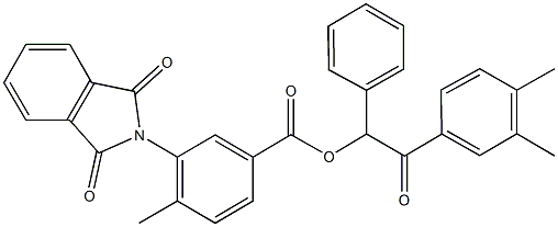 2-(3,4-dimethylphenyl)-2-oxo-1-phenylethyl 3-(1,3-dioxo-1,3-dihydro-2H-isoindol-2-yl)-4-methylbenzoate Structure