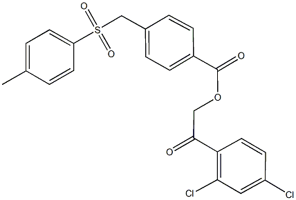 2-(2,4-dichlorophenyl)-2-oxoethyl 4-{[(4-methylphenyl)sulfonyl]methyl}benzoate Struktur