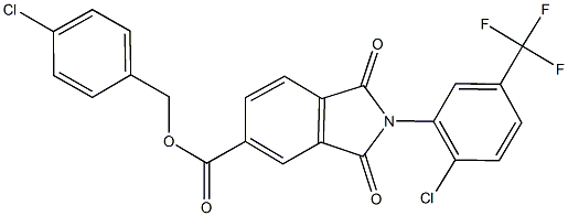 4-chlorobenzyl 2-[2-chloro-5-(trifluoromethyl)phenyl]-1,3-dioxo-5-isoindolinecarboxylate 化学構造式