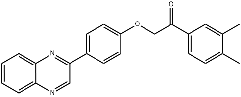 1-(3,4-dimethylphenyl)-2-[4-(2-quinoxalinyl)phenoxy]ethanone 化学構造式