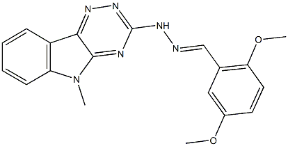 2,5-dimethoxybenzaldehyde (5-methyl-5H-[1,2,4]triazino[5,6-b]indol-3-yl)hydrazone 结构式