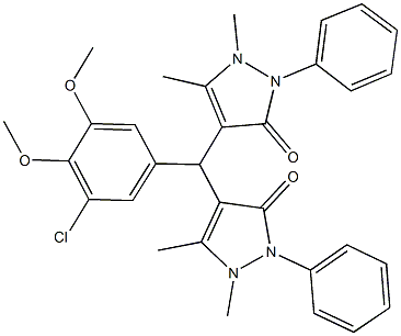 4-[(3-chloro-4,5-dimethoxyphenyl)(1,5-dimethyl-3-oxo-2-phenyl-2,3-dihydro-1H-pyrazol-4-yl)methyl]-1,5-dimethyl-2-phenyl-1,2-dihydro-3H-pyrazol-3-one|