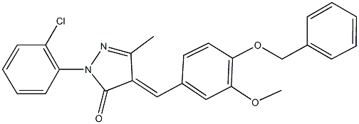 4-[4-(benzyloxy)-3-methoxybenzylidene]-2-(2-chlorophenyl)-5-methyl-2,4-dihydro-3H-pyrazol-3-one Struktur