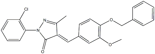 4-[4-(benzyloxy)-3-methoxybenzylidene]-2-(2-chlorophenyl)-5-methyl-2,4-dihydro-3H-pyrazol-3-one,664977-45-1,结构式