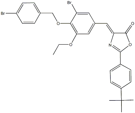 4-{3-bromo-4-[(4-bromobenzyl)oxy]-5-ethoxybenzylidene}-2-(4-tert-butylphenyl)-1,3-oxazol-5(4H)-one Structure