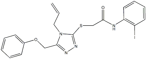 2-{[4-allyl-5-(phenoxymethyl)-4H-1,2,4-triazol-3-yl]sulfanyl}-N-(2-iodophenyl)acetamide,664977-54-2,结构式