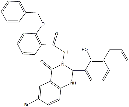 N-(2-(3-allyl-2-hydroxyphenyl)-6-bromo-4-oxo-1,4-dihydro-3(2H)-quinazolinyl)-2-(benzyloxy)benzamide Struktur