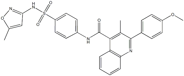 2-(4-methoxyphenyl)-3-methyl-N-(4-{[(5-methyl-3-isoxazolyl)amino]sulfonyl}phenyl)-4-quinolinecarboxamide Structure