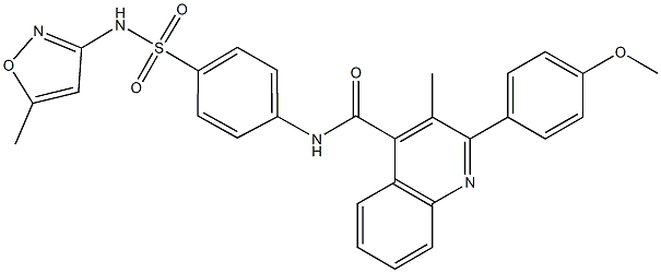 2-(4-methoxyphenyl)-3-methyl-N-(4-{[(5-methyl-3-isoxazolyl)amino]sulfonyl}phenyl)-4-quinolinecarboxamide,664977-81-5,结构式